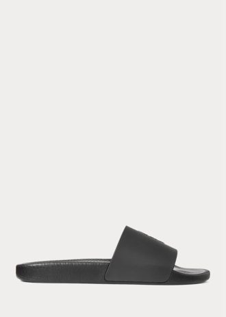 Black / White Men’s Ralph Lauren Signature Pony Slippers