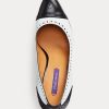 Black / White Women’s Ralph Lauren Ainsley Color-Blocked Calfskin Heels