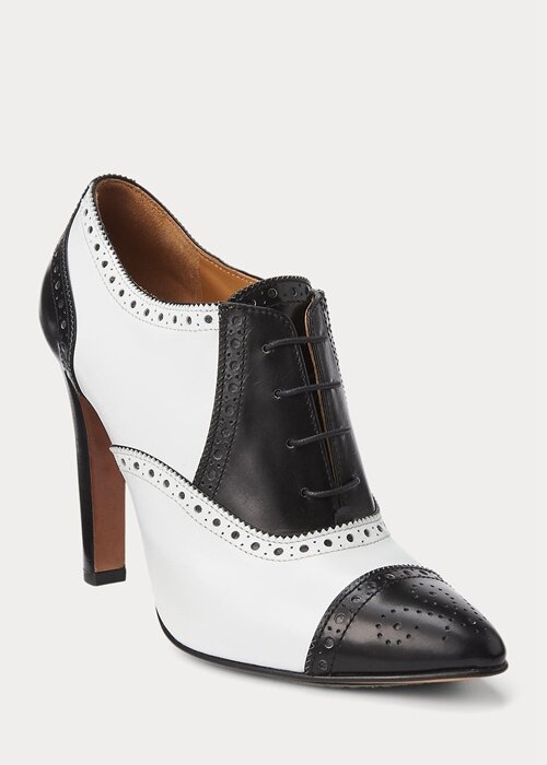 Black / White Women’s Ralph Lauren Cerri Color-Blocked Calfskin Boots Black / White Women’s Ralph Lauren Cerri Color-Blocked Calfskin Boots