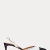 Black / White Women’s Ralph Lauren Garland Color-Blocked Slingback Heels