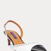 Black / White Women’s Ralph Lauren Garland Color-Blocked Slingback Heels