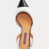 Black / White Women’s Ralph Lauren Garland Color-Blocked Slingback Heels