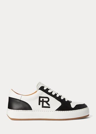 Black / White Women’s Ralph Lauren Jinett Color-Blocked Low-Top Sneakers