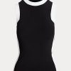 Black / White Women’s Ralph Lauren Two-Tone Sleeveless Sweaters