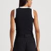 Black / White Women’s Ralph Lauren Two-Tone Sleeveless Sweaters