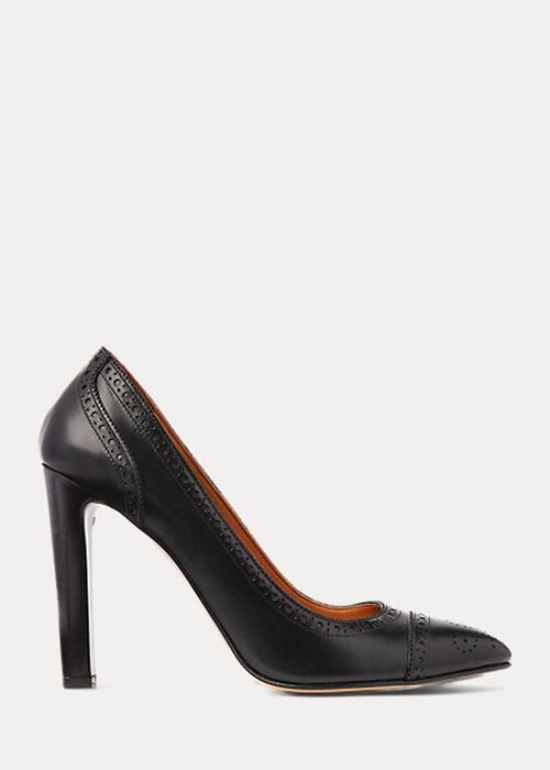 Black Women’s Ralph Lauren Ainsley Calfskin Heels Black Women’s Ralph Lauren Ainsley Calfskin Heels