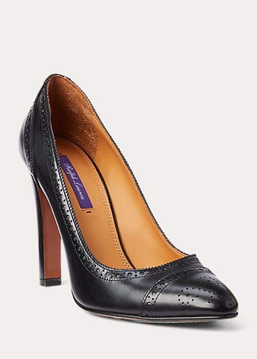 Black Women’s Ralph Lauren Ainsley Calfskin Heels Black Women’s Ralph Lauren Ainsley Calfskin Heels
