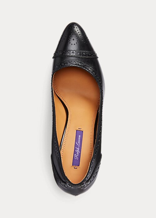 Black Women’s Ralph Lauren Ainsley Calfskin Heels Black Women’s Ralph Lauren Ainsley Calfskin Heels