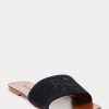 Black Women’s Ralph Lauren Andela Calf-Suede Sandals