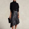 Black Women’s Ralph Lauren Asymmetrical Lambskin Circle Skirts Black Women’s Ralph Lauren Asymmetrical Lambskin Circle Skirts