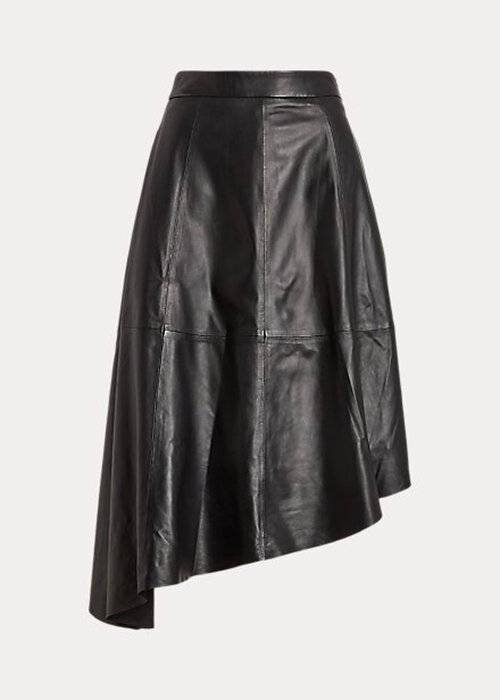 Black Women’s Ralph Lauren Asymmetrical Lambskin Circle Skirts Black Women’s Ralph Lauren Asymmetrical Lambskin Circle Skirts