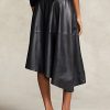 Black Women’s Ralph Lauren Asymmetrical Lambskin Circle Skirts Black Women’s Ralph Lauren Asymmetrical Lambskin Circle Skirts