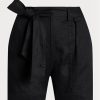 Black Women’s Ralph Lauren Belted Linen   Shorts