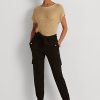 Black Women’s Ralph Lauren Belted Ponte Cargo Pants