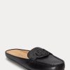Black Women’s Ralph Lauren Brynn Burnished Leather Driver Flat Shoes Black Women’s Ralph Lauren Brynn Burnished Leather Driver Flat Shoes