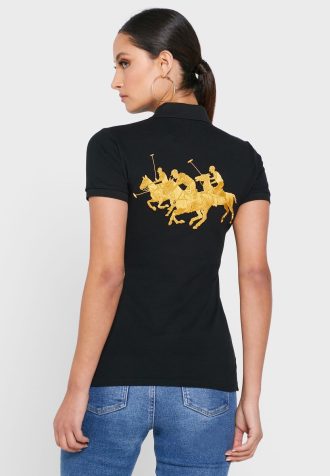 Black Women’s Ralph Lauren Button Detail Shirt Polo Shirts