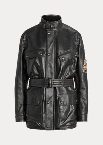 Black Women’s Ralph Lauren Cadena Calfskin Moto Jackets