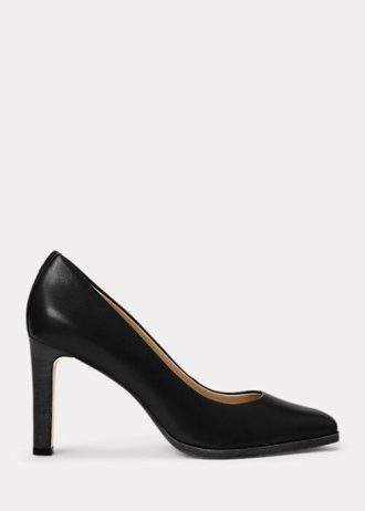 Black Women’s Ralph Lauren Camila Burnished Leather Heels