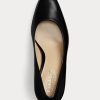 Black Women’s Ralph Lauren Camila Burnished Leather Heels