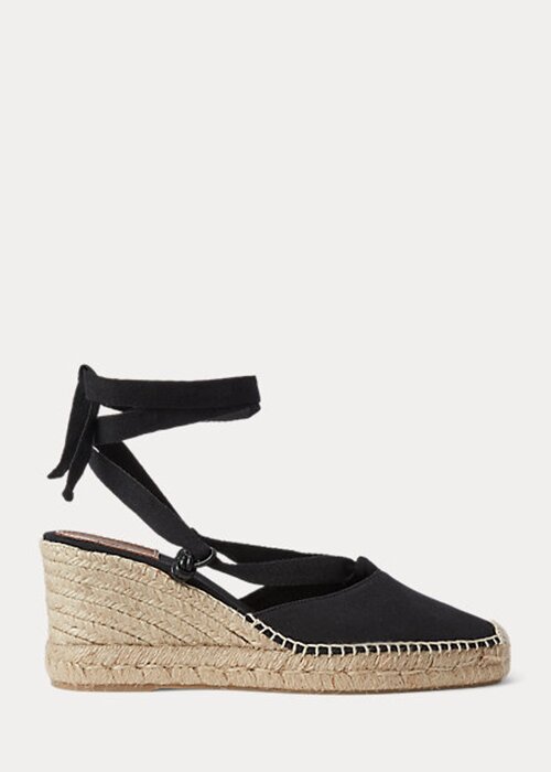 Black Women’s Ralph Lauren Canvas Wedge Espadrille Black Women’s Ralph Lauren Canvas Wedge Espadrille