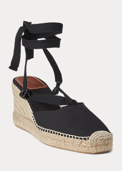 Black Women’s Ralph Lauren Canvas Wedge Espadrille Black Women’s Ralph Lauren Canvas Wedge Espadrille