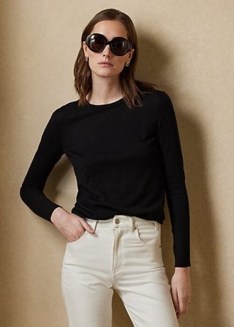 Black Women’s Ralph Lauren Cashmere Crewneck Sweaters