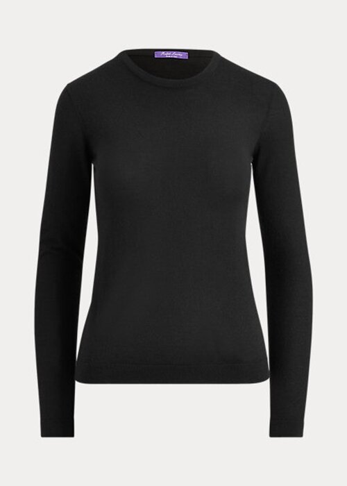 Black Women’s Ralph Lauren Cashmere Crewneck Sweaters Black Women’s Ralph Lauren Cashmere Crewneck Sweaters