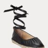Black Women’s Ralph Lauren Cecilia Nappa Leather Lace-Up Flat Shoes Black Women’s Ralph Lauren Cecilia Nappa Leather Lace-Up Flat Shoes