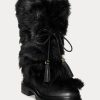 Black Women’s Ralph Lauren Celia Shearling & Burnished Leather Boots Black Women’s Ralph Lauren Celia Shearling & Burnished Leather Boots