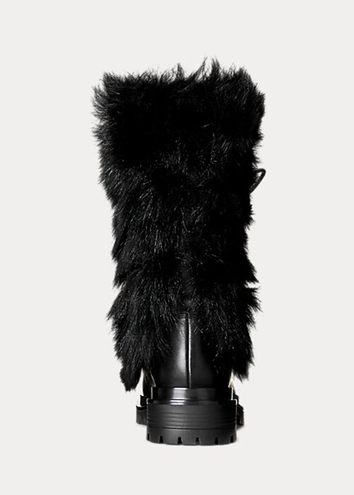 Black Women’s Ralph Lauren Celia Shearling & Burnished Leather Boots Black Women’s Ralph Lauren Celia Shearling & Burnished Leather Boots