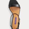 Black Women’s Ralph Lauren Channing Welington Burnished Sandals Black Women’s Ralph Lauren Channing Welington Burnished Sandals