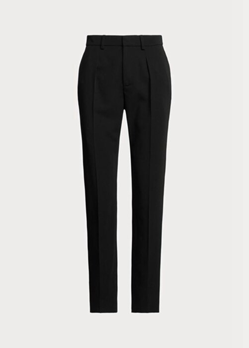 Black Women’s Ralph Lauren Clancy Long Wool Gabardine Pants Black Women’s Ralph Lauren Clancy Long Wool Gabardine Pants