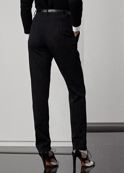 Black Women’s Ralph Lauren Clancy Long Wool Gabardine Pants Black Women’s Ralph Lauren Clancy Long Wool Gabardine Pants