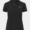 Black Women’s Ralph Lauren Classic Fit Mesh Polo Shirts