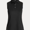 Black Women’s Ralph Lauren Classic Fit Piqué Sleeveless Polo Shirts