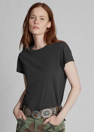 Black Women’s Ralph Lauren Cotton Jersey Crewneck  T Shirts
