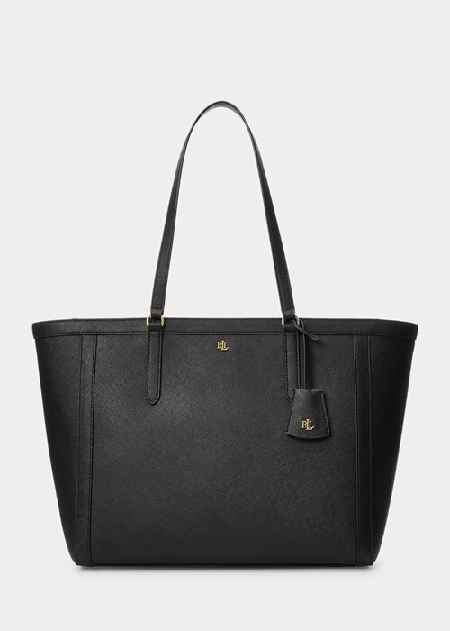 Black Women’s Ralph Lauren Crosshatch Leather Large Clare Tote Bags Black Women’s Ralph Lauren Crosshatch Leather Large Clare Tote Bags