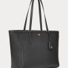 Black Women’s Ralph Lauren Crosshatch Leather Large Clare Tote Bags Black Women’s Ralph Lauren Crosshatch Leather Large Clare Tote Bags