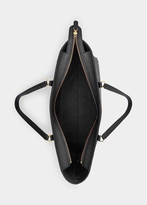 Black Women’s Ralph Lauren Crosshatch Leather Large Clare Tote Bags Black Women’s Ralph Lauren Crosshatch Leather Large Clare Tote Bags