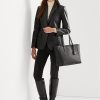 Black Women’s Ralph Lauren Crosshatch Leather Large Clare Tote Bags Black Women’s Ralph Lauren Crosshatch Leather Large Clare Tote Bags