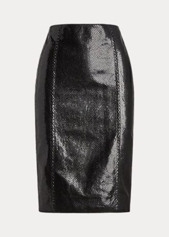 Black Women’s Ralph Lauren Cynthia Embossed Goatskin Skirts