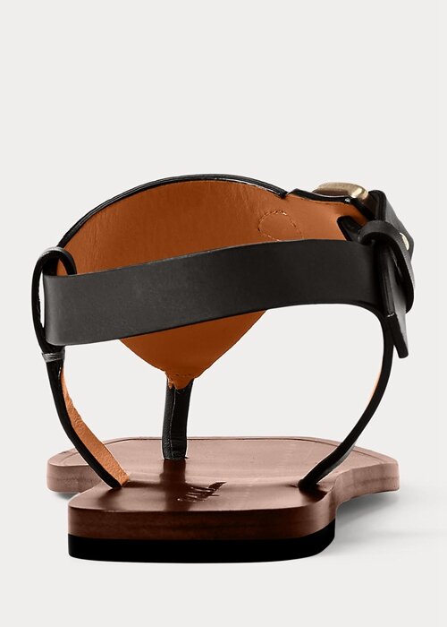 Black Women’s Ralph Lauren Delancie Welington Calfskin Sandals Black Women’s Ralph Lauren Delancie Welington Calfskin Sandals