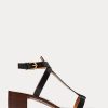 Black Women’s Ralph Lauren Dyllon Burnished Calfskin Sandals Black Women’s Ralph Lauren Dyllon Burnished Calfskin Sandals