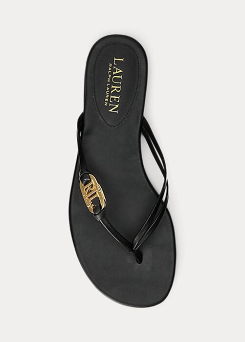 Black Women’s Ralph Lauren Emalia Nappa Leather Flip Flops Black Women’s Ralph Lauren Emalia Nappa Leather Flip Flops