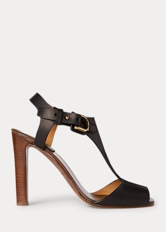 Black Women’s Ralph Lauren Emilie Welington Calfskin Sandals