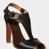 Black Women’s Ralph Lauren Emilie Welington Calfskin Sandals Black Women’s Ralph Lauren Emilie Welington Calfskin Sandals