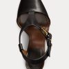 Black Women’s Ralph Lauren Emilie Welington Calfskin Sandals Black Women’s Ralph Lauren Emilie Welington Calfskin Sandals