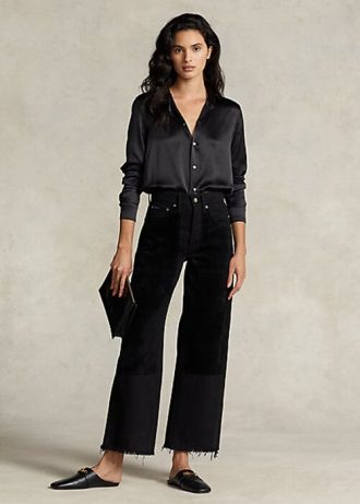 Black Women’s Ralph Lauren High-rise Wide-leg Cropped Jeans