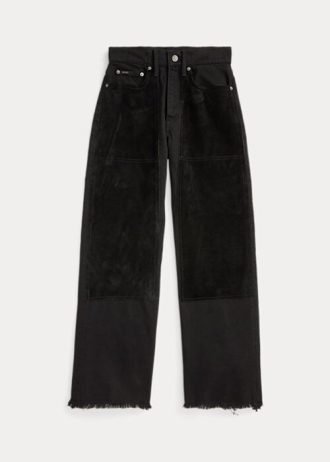 Black Women’s Ralph Lauren High-rise Wide-leg Cropped Jeans