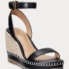 Black Women’s Ralph Lauren Hilarie Leather Espadrille